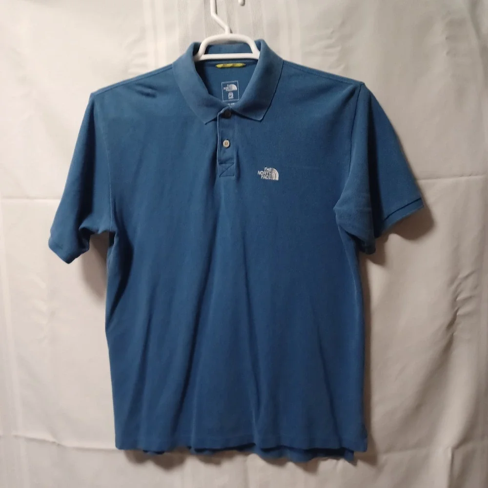 The North Face Polo‎ Shirt Mens M Blue A5 Series Short Sleeve Cotton Pique AYED